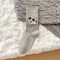 Calza grigia in maglia Fair Isle con ricamo di cane bianco e nero e fiocco a pois chic - [Jacquard] Grigio Chiaro