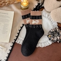 Dicke Fair-Isle-Wollsocken in Schwarz mit süßem Hundemuster und warmem Fleecefutter - Schwarz
