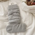 Scaldamuscoli in maglia grigia con puntini colorati e trama a costine spessa - Grigio chiaro