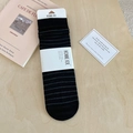 Calcetines de lana a rayas negras y grises para mujer con faja de papel de regalo - Negro