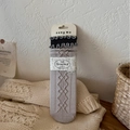Silk and wool blend knit socks in khaki with stylish ruffle cuffs and diamond pattern - 1 Pair Pack / Lotus Pink