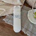Creamy white silk wool waffle knit crew socks with a soft slouchy texture for women - Creamy White
