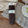 Dark brown silk wool waffled knit socks presented in a cozy rustic aesthetic setting - 1 Pair / Brown