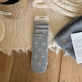 Gray crew socks for women featuring white bow pattern and minimalist Korean knit style - One Size / Gray All-over Bow Print (1 Pair)