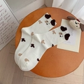 Weiße Baumwollsocken mit niedlichen Dalmatiner-Punkten und dekorativen 3D-Ohren - Einheitsgröße / Cinnamoroll