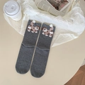 Funny 3D cartoon dog dark grey crew socks featuring cute tail applique on the back - 3D Dog Decoration / Dark Gray