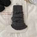 Scaldamuscoli grigio scuro con trama a treccia e bordi a volant in maglia per donna - Taglia unica / grigio scuro