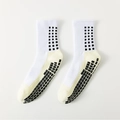 Calze da calcio antiscivolo bianche e gialle con gommini in silicone sulla suola - Taglia unica / Bianco