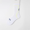 Calze da ciclismo bianche con motivi geometrici giallo neon e suola in spugna ammortizzata - Taglia unica / Bianco