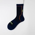 Navy blue athletic cycling socks with shock absorption and EOCR jacquard logo - One Size / Navy Blue