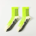 Neon green non-slip soccer socks with black grip pads and reinforced heel and toe - One Size / Fluorescent Green