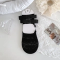Fantasmini in pizzo nero stile balletto con doppi fiocchi di nastro in raso - Taglia unica / Nero