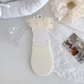 Fantasmini in pizzo bianco crema con fiocco stile balletto e design in rete traforata - Taglia unica / crema
