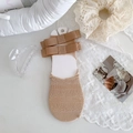 Fantasmini in pizzo beige con doppio fiocco di seta e stile estetico balletcore - Taglia unica / Marrone