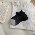 Calzini bassi traspiranti neri e grigi con pois bianchi da donna di alta qualità - Taglia unica / Nero