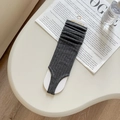 Dark gray knitted stirrup leg warmers with vertical ribbed texture and stylish design - Dark Gray