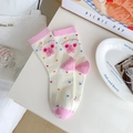 Calcetines lindos de elefante blanco leche con detalles rosas y motas de colores - Elefante con Texto en Inglés