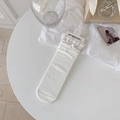 Sweet white crew socks with lace ruffles and a small bow in minimalist Japanese style - White with Bowknot