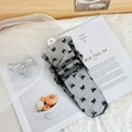 Hauchzarte schwarze Tüllsocken mit kleinen Samtschleifen im Ballett-Stil-Design - Schwarz