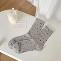 Calze a metà polpaccio grigie stile giapponese con pois neri per donna - Pois Grigi