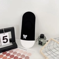 Women's low cut cotton invisible sock in black and white with bow embroidery - Large Bow Black Base