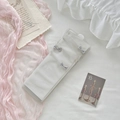 Chaussettes en résille blanche transparente avec nœuds en satin argenté et style Lolita - Taille unique / Nœud 3D-Gris