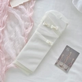 Semi-sheer white mesh socks with three delicate bows and a cute Lolita ballet style - One Size / 3D Bow-Apricot