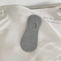 Gray low cut invisible liner socks with classic ribbed texture and non-slip heel - One Size / Dark Gray