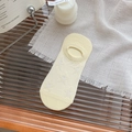 Chaussettes invisibles jaune clair avec motifs étoiles blanches et coton en mesh respirant - Jaune Pâle