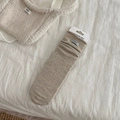 Calze in lana lavorata beige con logo egg e dettaglio classico a coste sottili - Taglia unica / Color Farina d'Avena