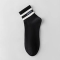 Calze sportive in cotone nero con strisce bianche e motivo a lettere FAST - Nero