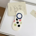 Fantasmini bianchi a pois colorati con bordo elasticizzato blu per donna - Motivo a Pois