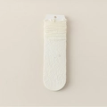 Calcetines de encaje blanco crema transpirables con patrón floral y bordes festoneados - Talla única / Beige