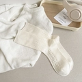 Chic cream white cable knit thermal socks in thick cashmere style for winter warmth - One Size / White