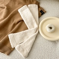Scaldamuscoli bianco crema in pile di corallo spesso con consistenza soffice per l'inverno - Beige