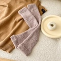 Soft pale purple coral fleece long leg warmer socks for winter warmth and comfort - Brown