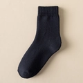 Dicke dunkelblaue Thermo-Frotteesocken für den Winter mit klassischem Rippbündchen - Schwarz