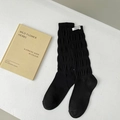 Calcetines negros de punto con etiqueta 'STAYLOOSE' y textura de canalé suave - Talla única / Negro