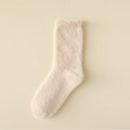 Calcetines de terciopelo de mink para mujer en color beige con textura térmica - Talla única / Beige
