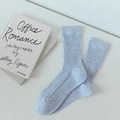 Chaussettes bleues en coton côtelé avec fils mouchetés pour un style chiné - Taille unique / Bleu