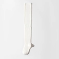 Classic white over-knee socks in ribbed cotton knit, stylish thigh high stockings for women - Cream