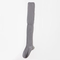 Grey cotton over-the-knee socks featuring a stylish ribbed texture and cozy knit design - Light Gray