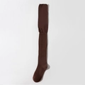 Over-the-knee cotton socks in deep brown with ribbed texture and elastic cuff - Coffee