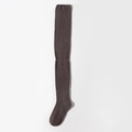 Dark grey over-knee socks in ribbed cotton knit, thigh-high stockings for women - Mixed Coffee