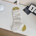 Calentadores blancos finos para mujer con textura acanalada, estilo ballet de malla verano - Blanco