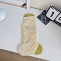 Calentadores de malla crema con textura transpirable y puños acanalados para mujer - Beige