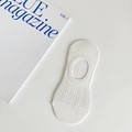 Breathable white mesh no-show socks for women with hollow-out design on white surface - One Size / White