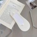 Calcetines invisibles blanco crema de seda de hielo para mujer con suela de algodón fresco - Talla única / Amarillo leche