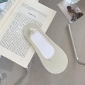 Calcetines invisibles de seda de hielo para mujer en beige con suela de algodón suave - Talla única / Verde claro