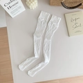 Calze bianche sopra il ginocchio in pizzo traforato per uno stile uniforme giapponese JK - Taglia unica / Bianco